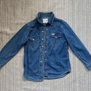 JEAN PAUL JEANS Denim Button-Up Shirt with Collar and Pocket Size Small